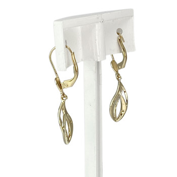 Boucles d'oreilles d'occasion or 375 jaune et rhodié diamants