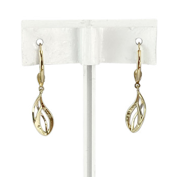 Boucles d'oreilles d'occasion or 375 jaune et rhodié diamants