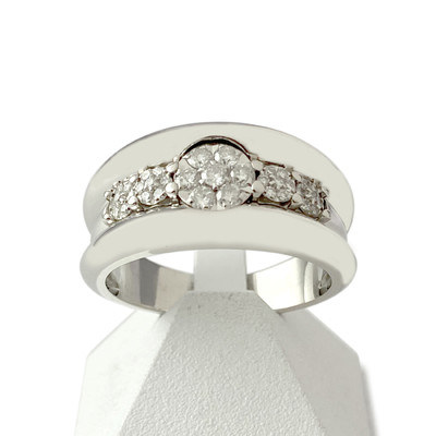 Bague d'occasion or 585 blanc diamants