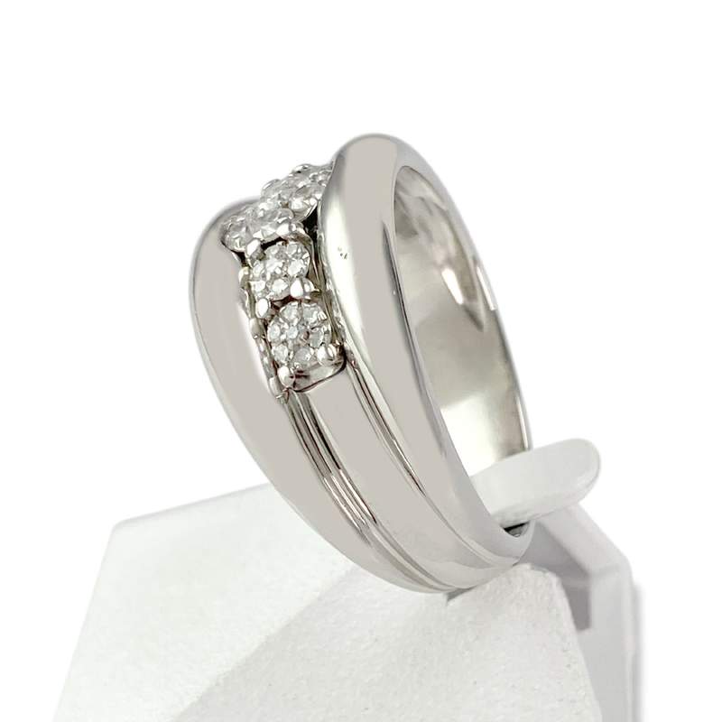 Second-hand 585 white gold diamond ring - view 2