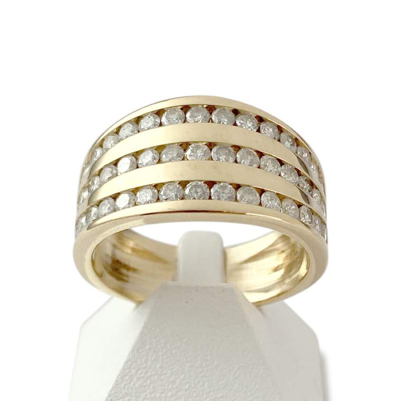 Bague d'occasion or 750 jaune diamants - vue 1