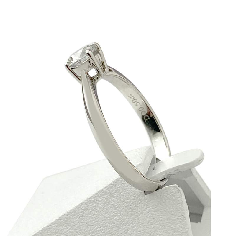 Solitaire d'occasion or 750 blanc diamant 0.50 carat - vue 2