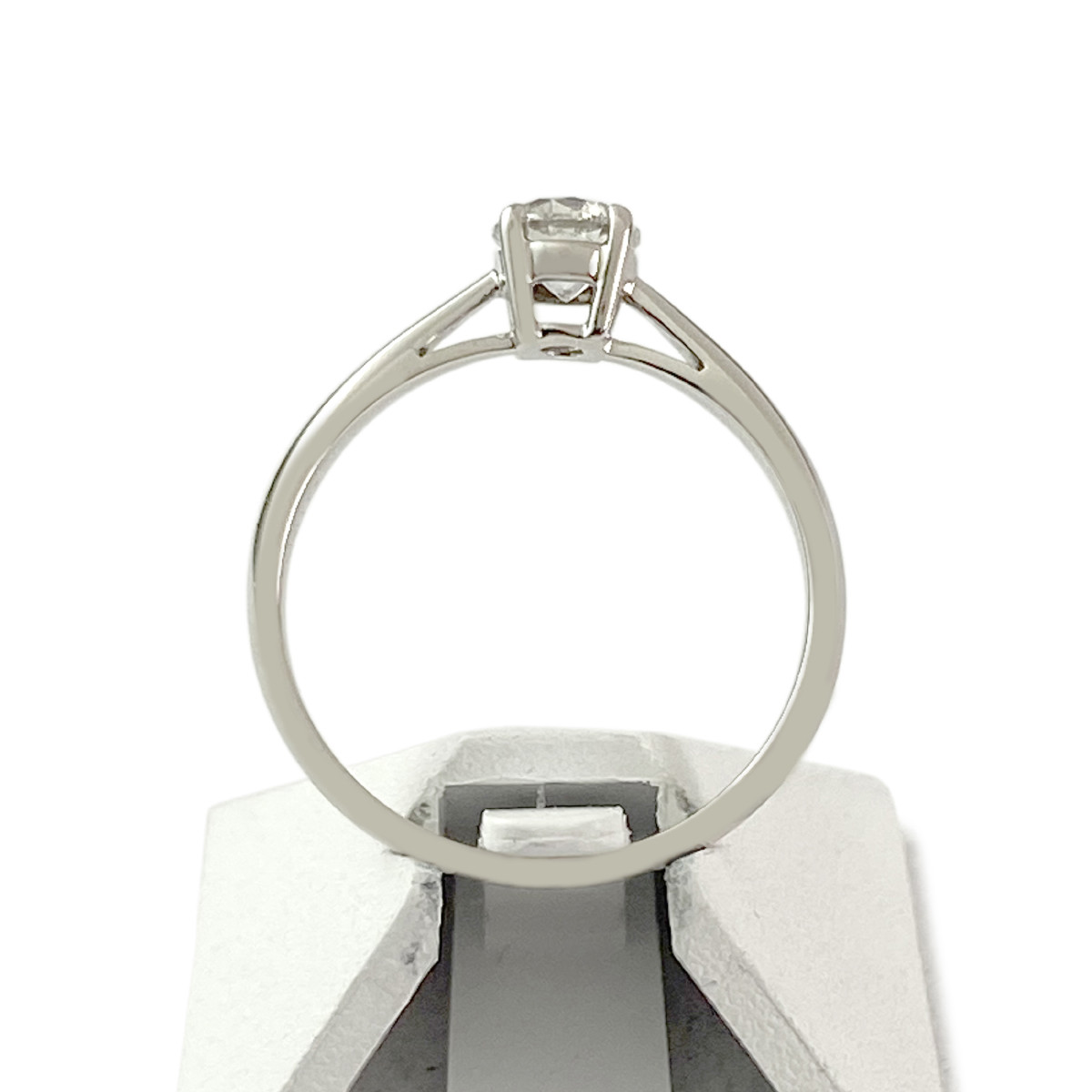 Solitaire d'occasion or 750 blanc diamant 0.50 carat - vue 3