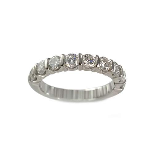 Bague d'occasion or 750 blanc diamants