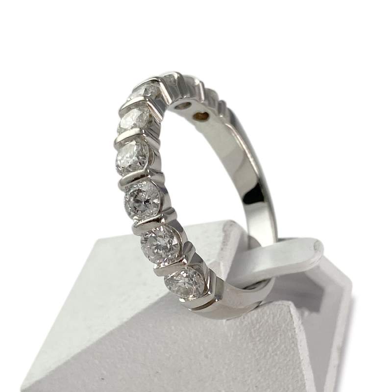 Bague d'occasion or 750 blanc diamants - vue 2