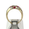 Bague d'occasion or 750 jaune et rhodié rubis diamants - vue V3