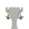 Boucles d'oreilles d'occasion or 750 jaune et rhodié émeraudes - vue V1