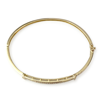 Bracelet jonc d'occasion or 750 jaune diamants 65 mm