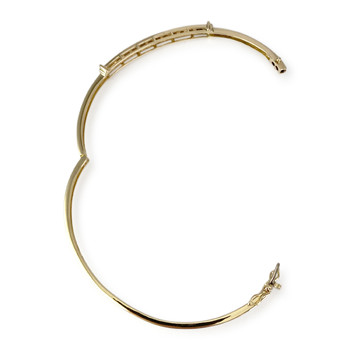 Bracelet jonc d'occasion or 750 jaune diamants 65 mm