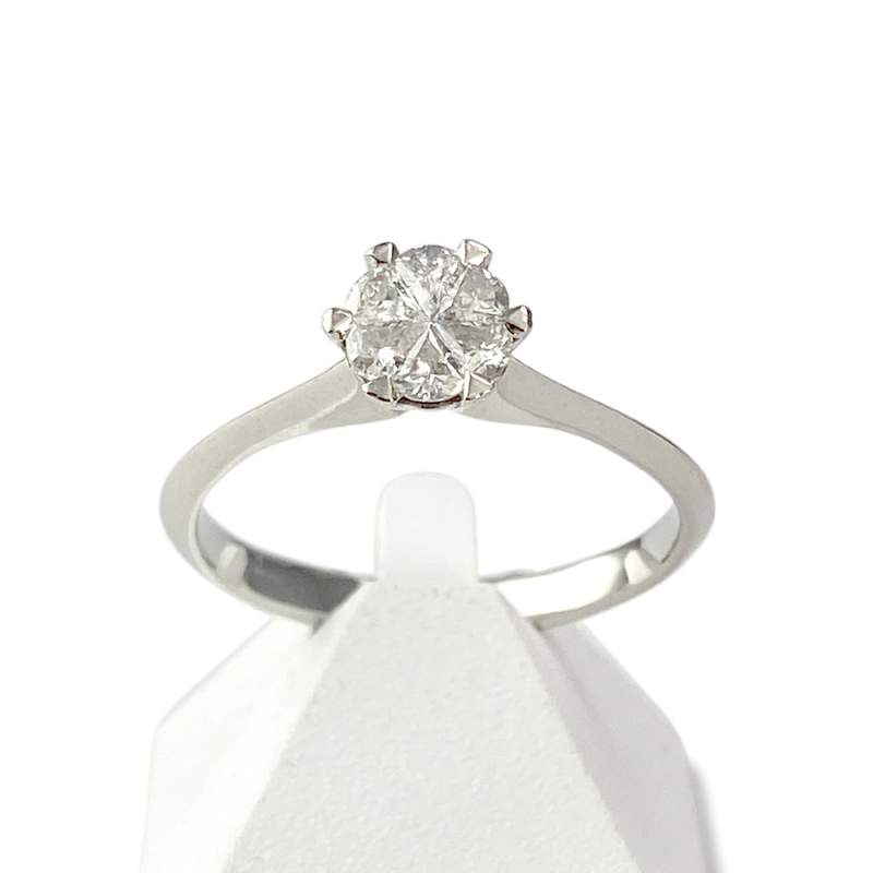 Bague d'occasion or 750 blanc diamants - vue 1