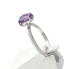 Bague d'occasion or 750 blanc améthyste - vue V2