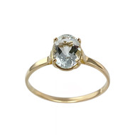 Bague d'occasion or 750 jaune aigue marine