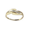 Bague d'occasion or 750 jaune et rhodié diamant - vue V1