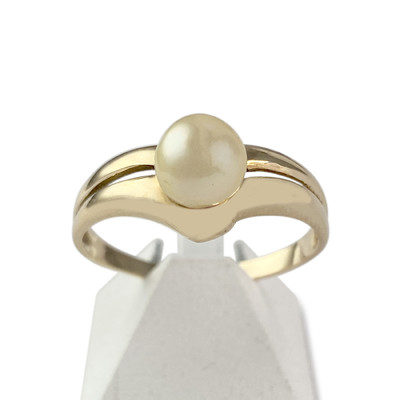Bague d'occasion or 750 jaune perle de culture