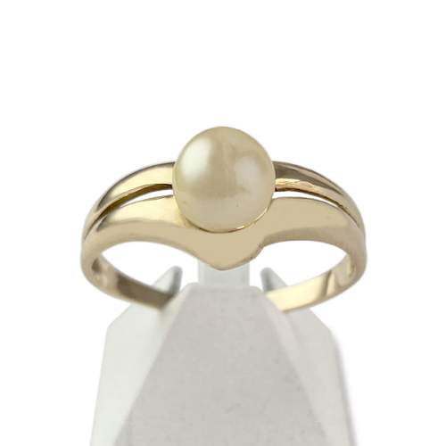Bague d'occasion or 750 jaune perle de culture
