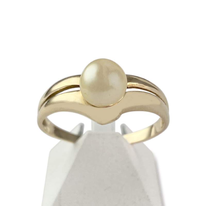 Bague d'occasion or 750 jaune perle de culture - vue 1