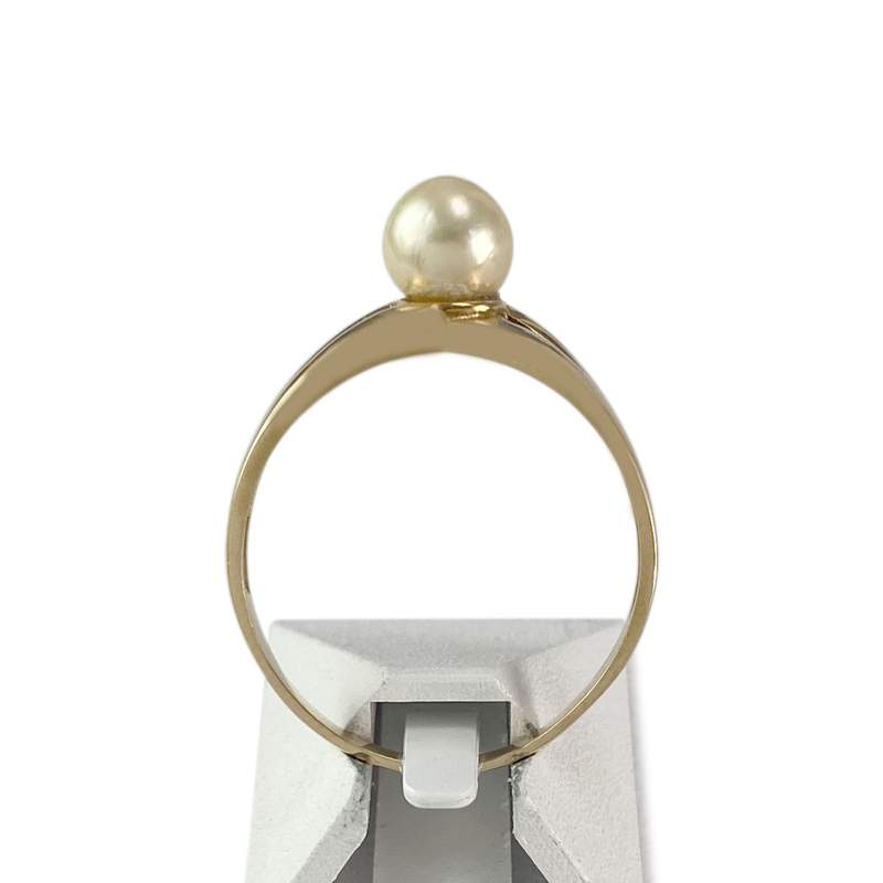 Bague d'occasion or 750 jaune perle de culture - vue 3