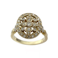 Bague d'occasion or 750 jaune et rhodié 35 diamants taille brillant