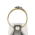 Tweedehands gouden ring 750 geel en gerhodineerd saffieren diamanten - bekijk 3