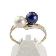 Bague d'occasion or 750 jaune et rhodié perles de culture