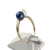 Bague d'occasion or 750 jaune et rhodié perles de culture - vue V2