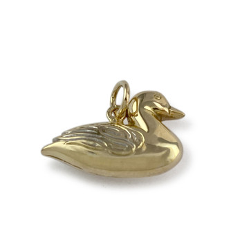 Pendentif d'occasion or 750 2 tons canard