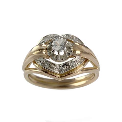 Second hand ring 2 gold 750 synthetic white sapphires