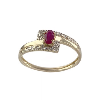 Bague d'occasion or 750 2 tons rubis