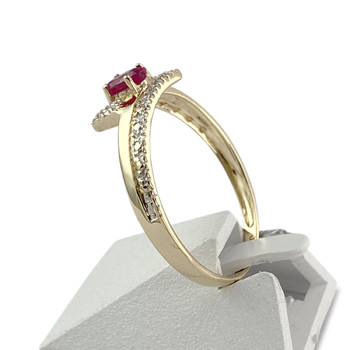 Bague d'occasion or 750 2 tons rubis