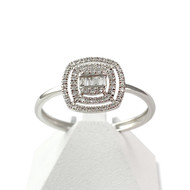 Bague d'occasion or 375 blanc diamants