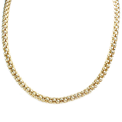 Collier d'occasion or 750 jaune maille pop corn 45 cm