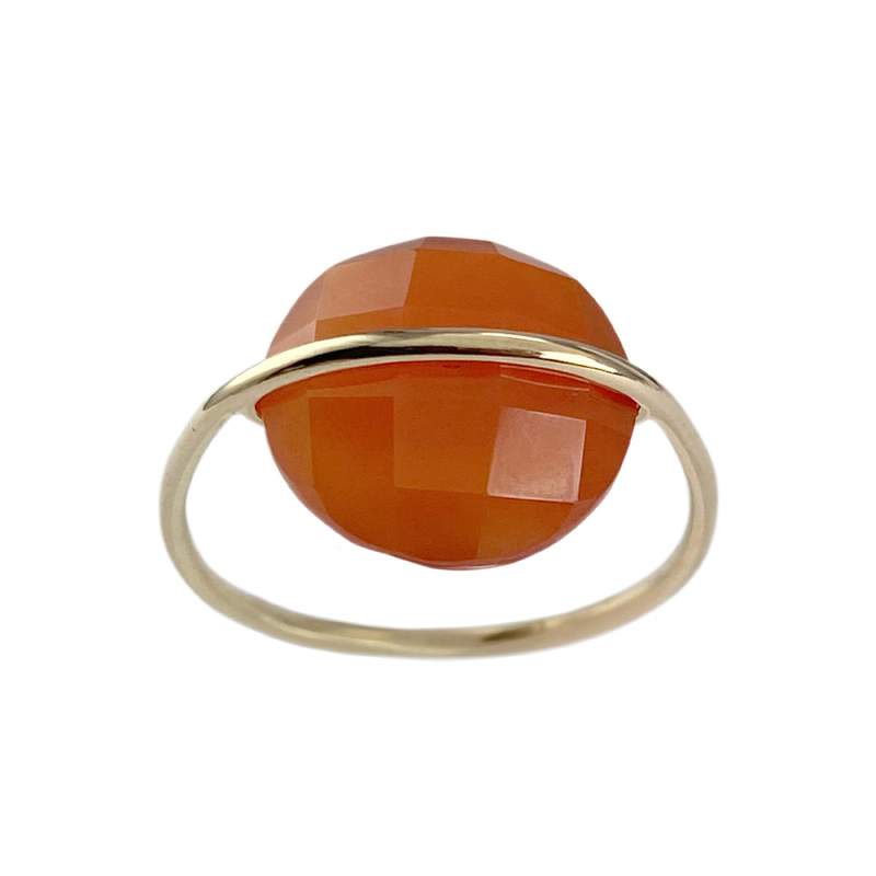 Tweedehands Morganne Bello-ring van 750 geelgoud met carneool - afbeelding 1