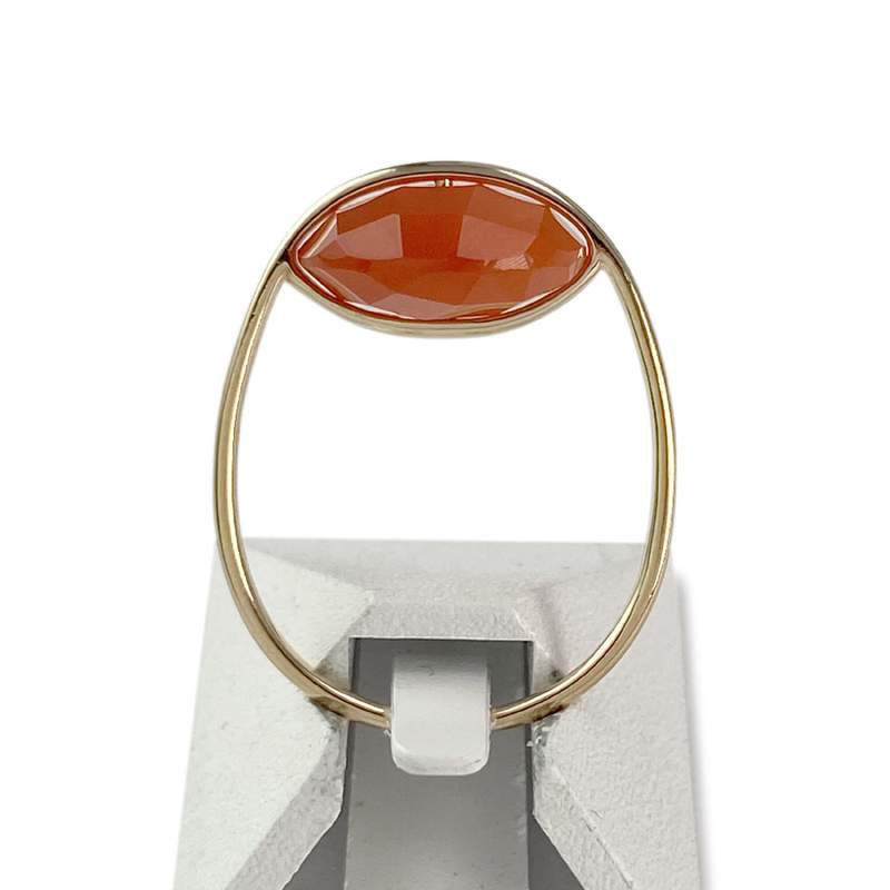 Morganne Bello ring, tweedehands, 750 geelgoud, carneool - afbeelding 3