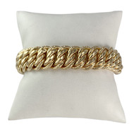 Bracelet d'occasion or 750 jaune maille américaine 18 cm