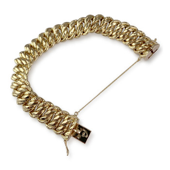 Bracelet d'occasion or 750 jaune maille américaine 18 cm
