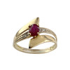 Bague d'occasion or 750 2 tons rubis diamants - vue V1