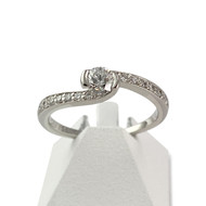 Bague d'occasion or 750 blanc diamants