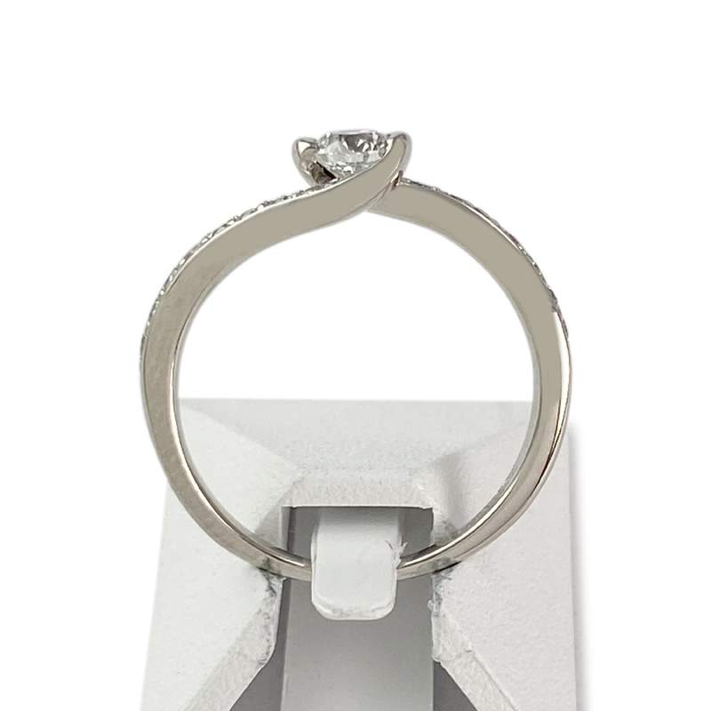 Bague d'occasion or 750 blanc diamants - vue 3