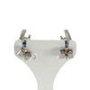 Boucles d'oreilles d'occasion or 750 blanc saphirs diamants - vue V3