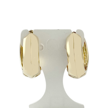 Pre-owned hoop earrings gold 750 2 tones diamonds glasses