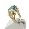 Bague d'occasion or 750 jaune topaze traitée swiss blue - vue V2