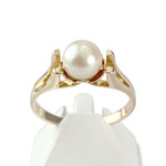 Bague d'occasion or 750 jaune perle de culture de chine - vue 1