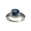 Bague d'occasion or 375 blanc pierres fines diamants - vue V1