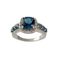 Bague d'occasion or 375 blanc pierres fines diamants