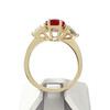 Bague d'occasion or 750 jaune rubis diamants - vue V3