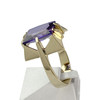 Bague d'occasion or 585 jaune corindon synthétique - vue V2
