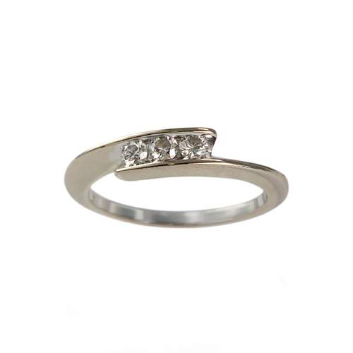 Bague d'occasion GAREL or 750 blanc diamants