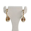 Boucles d'oreilles d'occasion or 750 2 tons diamants demi perles - vue V1