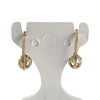 Boucles d'oreilles d'occasion or 750 2 tons diamants demi perles - vue V3