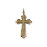 Pre-owned 14K yellow gold cross pendant - view 1